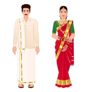 Tamil Wedding Couple In Traditional Costume Of Tamil Nadu India Stock