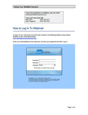 Fillable Online Using Your WebMail Account Fax Email Print PdfFiller