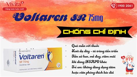 Thuốc giảm đau kháng viêm Voltaren SR 75mg hộp 100 viên VIVITA