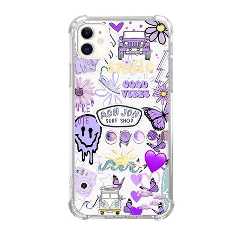 Good Vibes Purple Case Compatible With Iphone 12aesthetic Art Design Tpu Bumper Cover Case