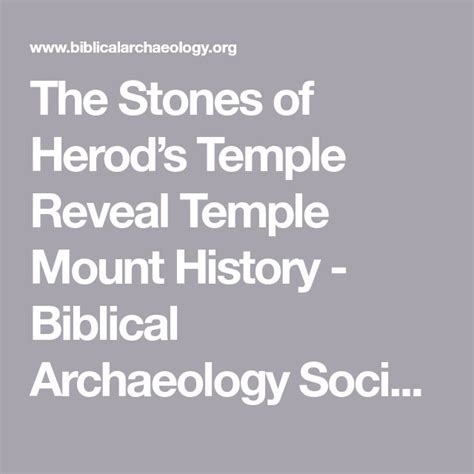 The Stones of Herod’s Temple Reveal Temple Mount History - Biblical ...