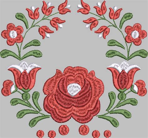 Traditional Hungarian Kalocsai Motif 200 Machine Embroidery Design K