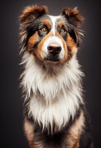 Premium Photo Portrait Of Tricolor Rough Collie Dog