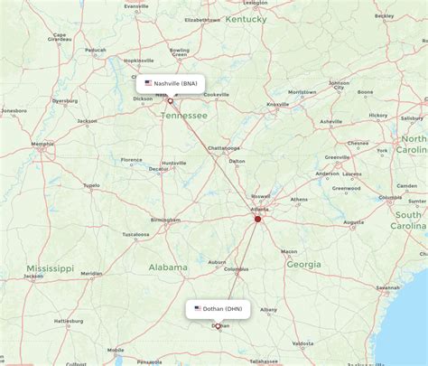 Flights From Dothan To Nashville Dhn To Bna Flight Routes