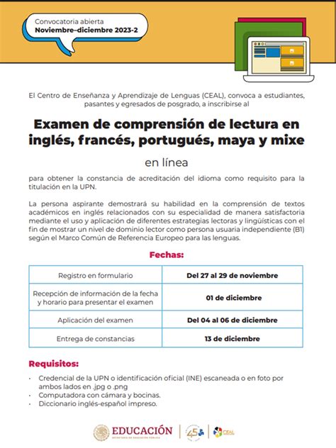 EXAMEN DE INGLES DIC23 Unidad 096 Norte UPN CDMX