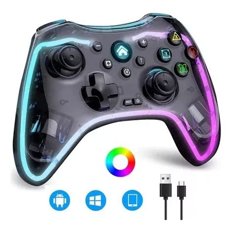 Joystick Gaming Rgb Transparente Inalámbrico Android Ios Cuotas sin