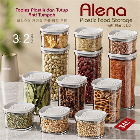 Jual Alena Toples Kotak Snack Kedap Udara Plastik Bening Tempat