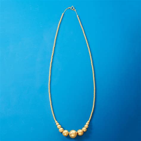 2 10mm 14kt Yellow Gold Graduated Bead Necklace Ross Simons