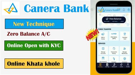 Canara Bank Online Account Opening Canara Bank Zero Balance Account