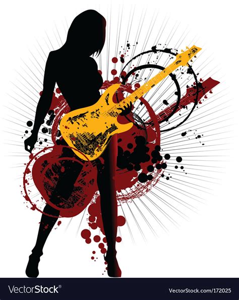 Grunge Guitar Royalty Free Vector Image Vectorstock