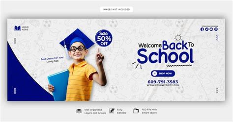Free PSD | Back to school Facebook cover banner template