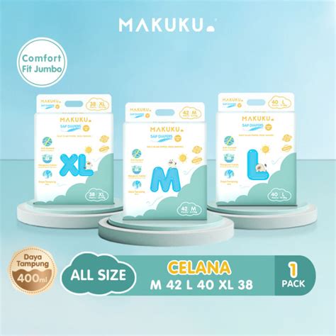 Jumbo Pack Makuku Sap Diapers Comfort Fit Jumbo Pants Ukuran M L Xl