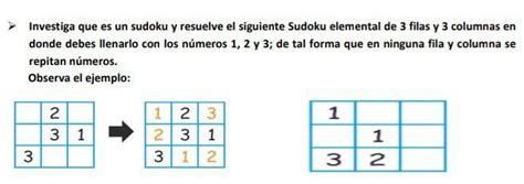 Investiga Que Es Un Sudoku Y Resuelve El Siguiente Sudoku Elemental De