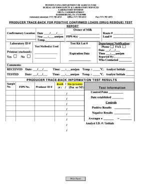 Fillable Online Agriculture State Pa Pennsylvania Department Of