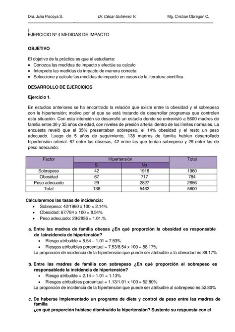 Epidemiolog A Tarea Tm San Marcos Ejercicio No