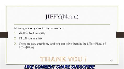 #Jiffy & #Jiffies - YouTube