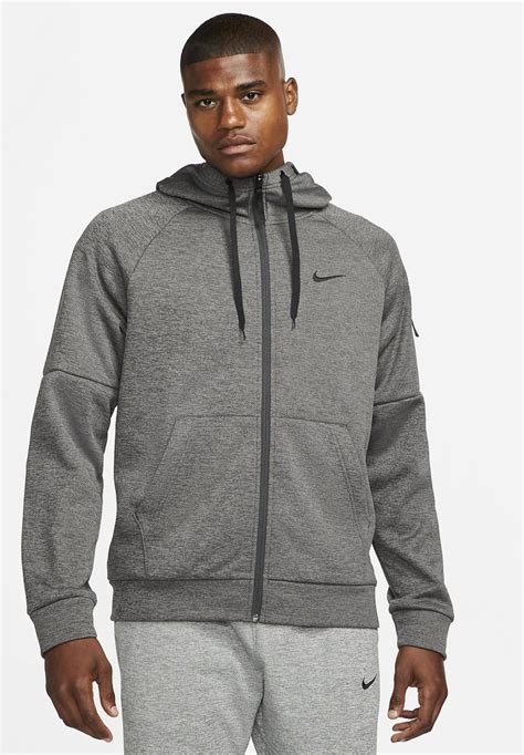 Nike Performance Sweatjacke Charcoal Heather Dark Smoke Grey Black