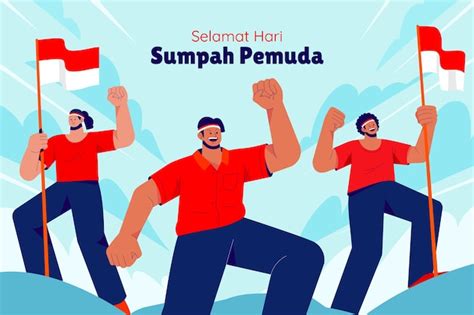 Free Vector Flat Background For Indonesian Sumpah Pemuda