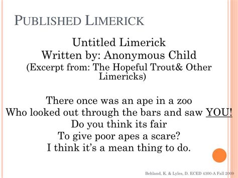 Ppt Limericks Poetry 4 Th Grade Powerpoint Presentation Free Download Id2355513