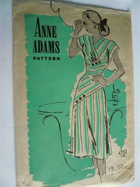 Vintage Anne Adams Pattern 4752 Dress Size 12 Etsy Vintage Sewing