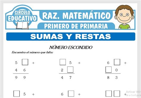 Ejercicio De Sumas Y Restas Para Primero De Primaria Nbkomputer