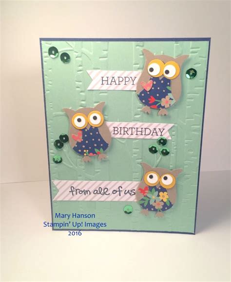 Theowls Handmade Cards Stampin Up Owl Punch Cards Handmade Birthday