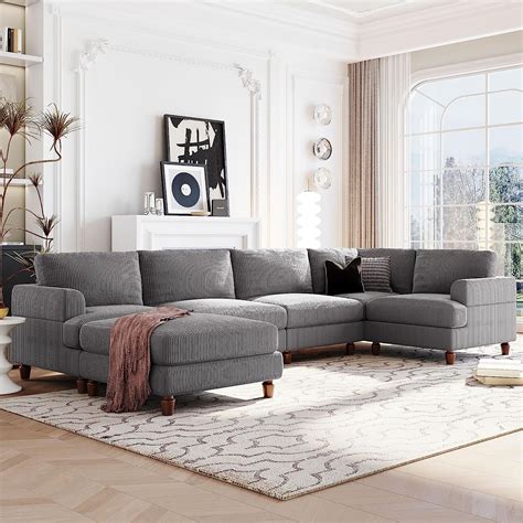 Amazon FANYE Oversized Modular Sofa Movable Ottoman Can Be Freely