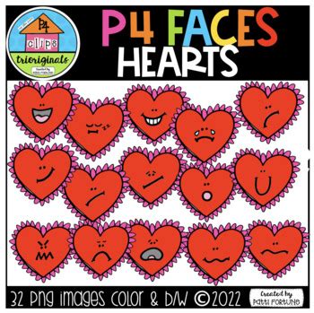 P Faces Emotions Valentine Bundle P Clips Trioriginals Tpt