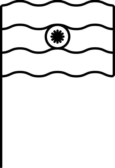 Wavy Indian National Flag Black Line Art Icon 24157481 Vector Art At