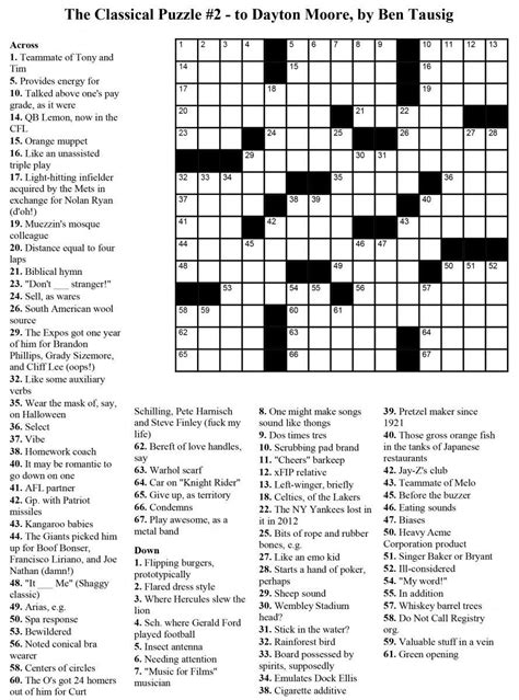 Big Letter Crossword Puzzles To Print Out