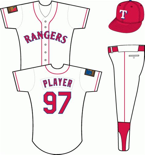 Texas Rangers Home Uniform American League Al Chris Creamers