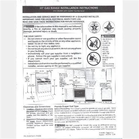 Frigidaire 30 inch gas range INSTALLATION INSTRUCTIONS 316105822 wiring ...