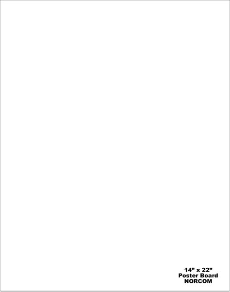 Norcom 79884 48 14 X 22 White Poster Board