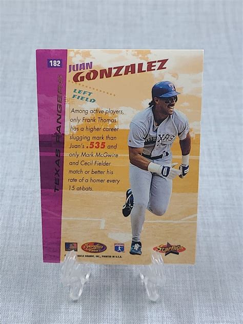 Juan Gonzalez Pinnacle Sportflics Starflics Ebay