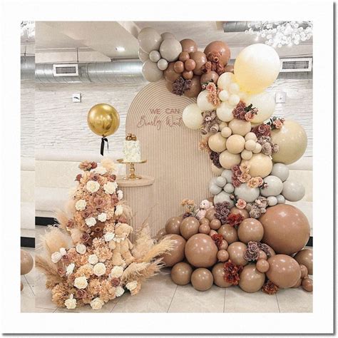 Safari Chic Balloon Garland Arch Kit Double Stuffed Nude Neutral Grey Tan Ivory Balloons For