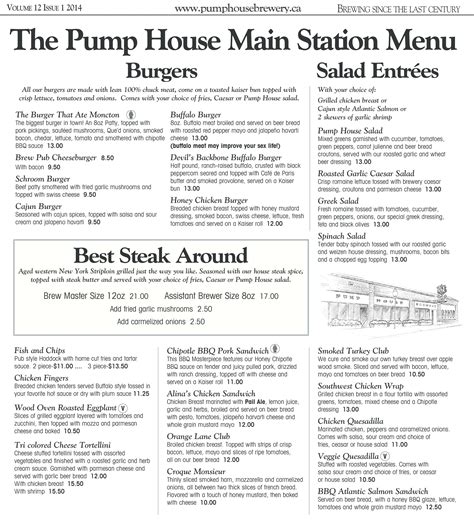 Pump House Brewery Menu, Menu for Pump House Brewery, Moncton, Moncton ...