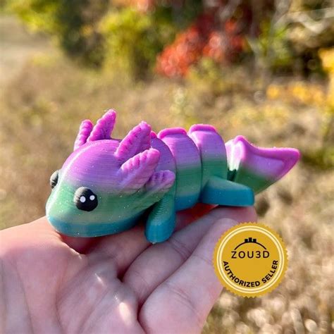 Axolotl Fidget Toy Articulated Axolotl Toy D Printed Etsy Fidget