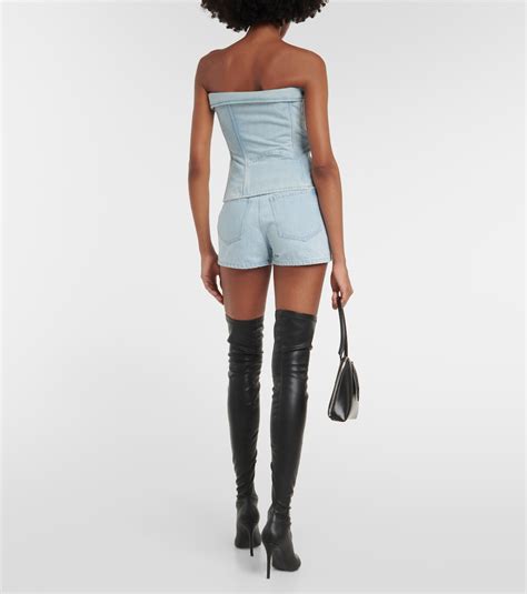 Denim Corset In Blue Dion Lee Mytheresa