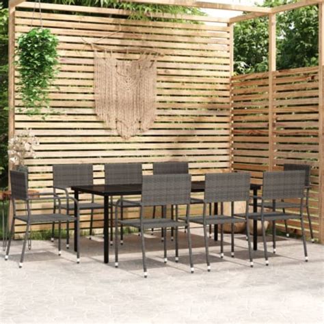 Vidaxl Piece Patio Dining Set Gray Table Length Pcs Fred Meyer