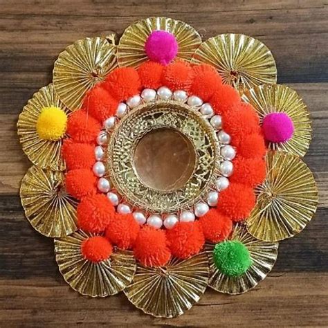 Candle Holder Multicolor 7inch Round Rangoli Design At Rs 70 Piece In