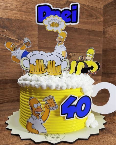 A Birthday Cake With Simpsons Characters On It