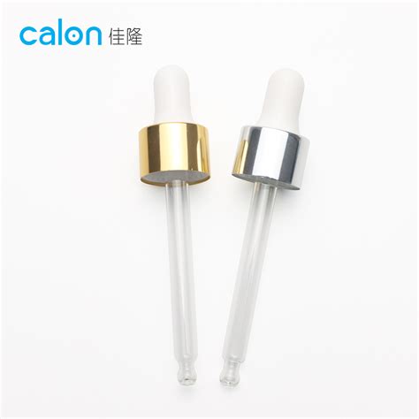 Gold Silver Aluminium Oil Dropper Pipette Glass Essential Oil Dropper