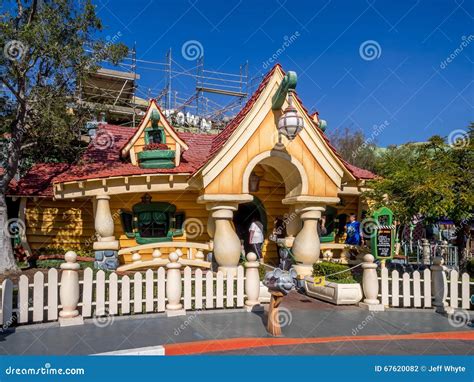 Mickey Mouse House In Toontown Disneyland Editorial Photography