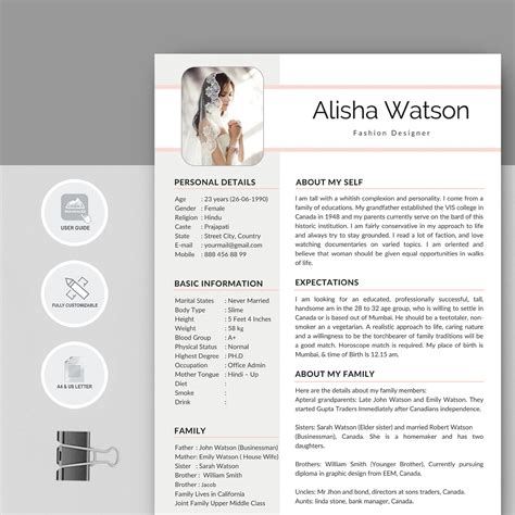 Buy Marriage Resume Template Word Resume For Marriage Marriage Online In India Etsy