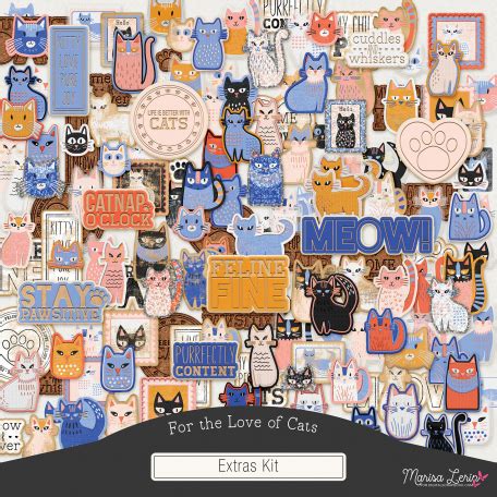 For The Love Of Cats Extras Kit By Marisa Lerin Graphics Kit