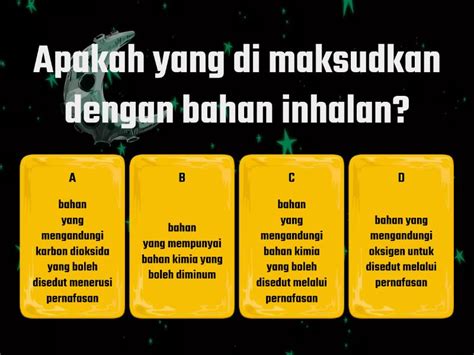 Pendidikan Kesihatan Tahun 5 Bahan Inhalan Quiz