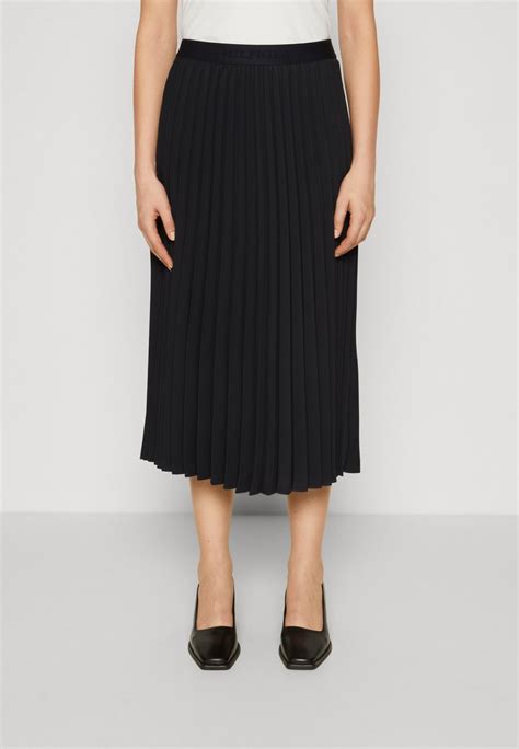 Tommy Hilfiger Pleated Midi Skirt Pleated Skirt Desert Skydark Blue Uk