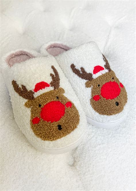 Reindeer Slippers, Christmas Gifts, Gift for Her, Cute Gifts, Cozy