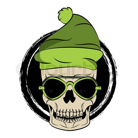 Skull With Sunglasses And Hat Stock Vector Colourbox