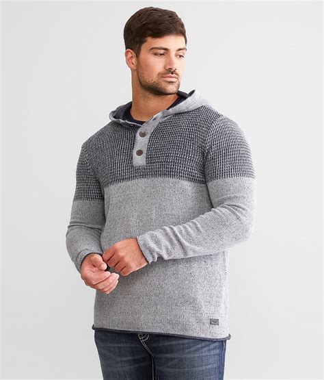 Outpost Makers Hooded Henley Sweater Mens Sweaters In Ice Heather